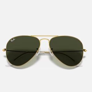 Ray-Ban Unisex Classic Avitator Sunglasses - Polished Artisa Gold / Green Lens